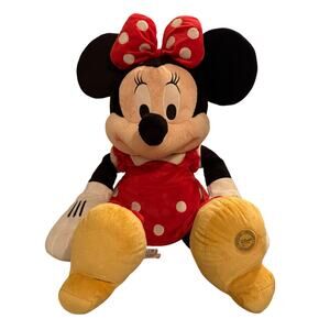 Disney Store Exclusive Minnie Mouse Plush Toy Classic Red Polka Dot Dress 28''